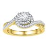 Image 1 : 0.40 CTW Diamond Solitaire Bridal Engagement Ring 10KT Yellow Gold - REF-44W9K