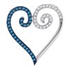 0.25 CTW Blue Color Diamond Heart Love Pendant 10KT White Gold - REF-12N8F