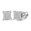 Image 1 : 0.23 CTW Diamond Square Cluster Earrings 10KT White Gold - REF-22N4F