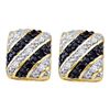 Image 1 : 0.25 CTW Black Color Diamond Square Cluster Stud Earrings 10KT Yellow Gold - REF-30F2N