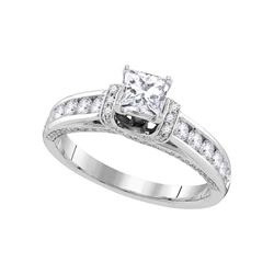 1.25 CTW Princess Diamond Solitaire Bridal Engagement Ring 14KT White Gold - REF-206Y9X