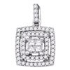 Image 1 : 0.30 CTW Princess Diamond Square Cluster Pendant 14KT White Gold - REF-34F4N