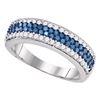 Image 1 : 0.85 CTW Blue Color Diamond Ring 10KT White Gold - REF-37X5Y