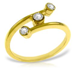 Genuine 0.30 ctw Diamond Anniversary Ring Jewelry 14KT Yellow Gold - REF-59H2X