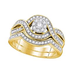 0.50 CTW Diamond Bridal Wedding Engagement Ring 10KT Yellow Gold - REF-67H4M