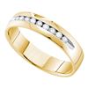 Image 1 : 0.50 CTW Mens Channel-set Diamond Single Row Wedding Ring 14KT Yellow Gold - REF-78X8Y