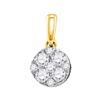 Image 1 : 0.50 CTW Diamond Cluster Pendant 14KT Yellow Gold - REF-52W4K