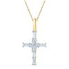 Image 1 : 0.25 CTW Diamond Cross Pendant 10KT Yellow Gold - REF-20W9K