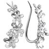 Image 1 : 0.10 CTW Diamond Floral Earrings 10KT White Gold - REF-12F2N