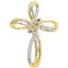 Image 1 : 0.25 CTW Diamond Cross Pendant 10KT Yellow Gold - REF-16X4Y