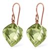 Genuine 26 ctw Green Amethyst Earrings Jewelry 14KT Rose Gold - REF-42M2T
