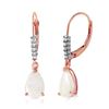 Genuine 1.70 ctw Opal & Diamond Earrings Jewelry 14KT Rose Gold - REF-45N8R