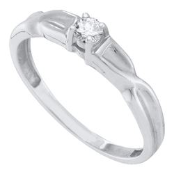 0.10 CTW Diamond Solitaire Bridal Ring 10KT White Gold - REF-16K4W