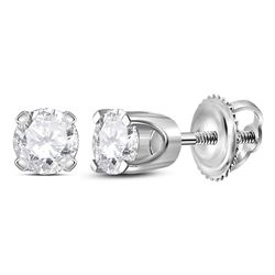 0.39 CTW Diamond Solitaire Stud Earrings 14KT White Gold - REF-37Y5X