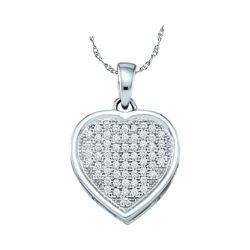 0.20 CTW Diamond Small Simple Heart Love Pendant 10KT White Gold - REF-19F4N