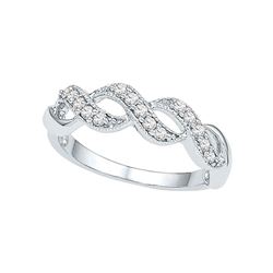 0.20 CTW Diamond Crossover Ring 10KT White Gold - REF-25X4Y