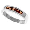 Genuine 0.60 ctw Garnet Ring Jewelry 14KT White Gold - REF-46Z2N