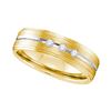 0.12 CTW Mens Diamond Brushed Wedding Anniversary Ring 10KT Two-tone Gold - REF-41K2W