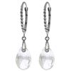 Genuine 6 ctw White Topaz Earrings Jewelry 14KT White Gold - REF-30A6K