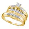 0.20 CTW His & Hers Diamond Matching Bridal Ring 14KT Yellow Gold - REF-44H9M