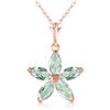 Genuine 1.40 ctw Green Amethyst Necklace Jewelry 14KT Rose Gold - REF-25Z8N