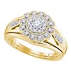 0.33 CTW Diamond Bridal Wedding Engagement Ring 10KT Yellow Gold - REF-49N5F