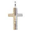 Image 1 : 0.20 CTW Diamond Cross Pendant 10KT Two-tone Gold - REF-22W4K