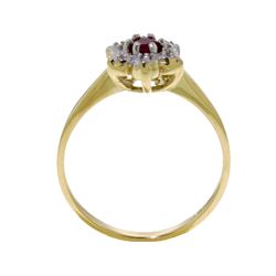 Genuine 0.23 ctw Ruby & Diamond Ring Jewelry 14KT White Gold - REF-30X6M