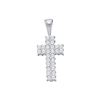 Image 1 : 0.25 CTW Diamond Simple Cross Pendant 14KT White Gold - REF-22K4W