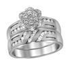 Image 2 : 0.70 CTW His & Hers Diamond Cluster Matching Bridal Ring 14KT White Gold - REF-119M9H