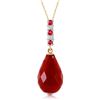 Image 1 : Genuine 8.95 ctw Ruby & Diamond Necklace Jewelry 14KT Yellow Gold - REF-32P3H