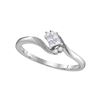 Image 1 : 0.10 CTW Princess Diamond Cluster Promise Bridal Ring 10KT White Gold - REF-16K4W