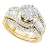 Image 1 : 1.25 CTW Princess Diamond Bridal Engagement Ring 14KT Yellow Gold - REF-142M4H