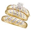 Image 1 : 0.07 CTW His & Hers Diamond Solitaire Matching Bridal Ring 10KT Yellow Gold - REF-26K3W