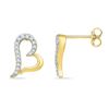 Image 1 : 0.10 CTW Diamond Heart Screwback Earrings 10KT Yellow Gold - REF-10W5K