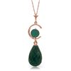Genuine 9.3 ctw Green Sapphire Corundum & Emerald Necklace Jewelry 14KT Rose Gold - REF-26A9K