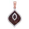 0.36 CTW Red Color Diamond Fashion Pendant 10KT Rose Gold - REF-34X4Y