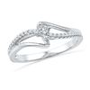 Image 1 : 0.16 CTW Diamond Solitaire Bridal Ring 10KT White Gold - REF-18Y2X