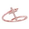 Image 1 : 0.07 CTW Diamond Bisected Cross Ring 10KT Rose Gold - REF-9W7K