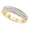 Image 1 : 0.50 CTW Diamond Double Row Milgrain Ring 14KT Yellow Gold - REF-67W4K
