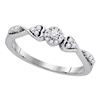 Image 1 : 0.20 CTW Diamond Cluster Promise Bridal Ring 10KT White Gold - REF-20N9F