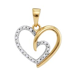 0.10 CTW Diamond Small Heart Love Pendant 10KT Yellow Gold - REF-10K5W