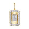 Image 1 : 0.55 CTW Mens Diamond Framed Dog Tag Cluster Charm Pendant 10KT Yellow Gold - REF-52H4M