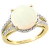 Image 1 : Natural 5.34 ctw Opal & Diamond Engagement Ring 14K Yellow Gold - REF-47Y6X