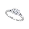 Image 1 : 0.33 CTW Princess Diamond Square Cluster Ring 14KT White Gold - REF-40M4H