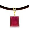 Image 1 : Genuine 7.51 ctw Ruby & Diamond Necklace Jewelry 14KT Yellow Gold - REF-77X7M