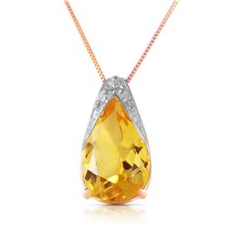 Genuine 5 ctw Citrine Necklace Jewelry 14KT Rose Gold - REF-27R2P