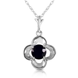 Genuine 0.50 ctw Black Diamond Necklace Jewelry 14KT White Gold - REF-51N5R