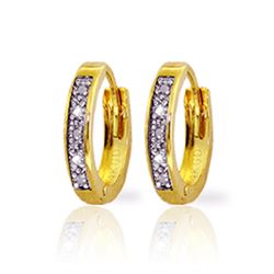 Genuine 0.02 ctw Diamond Anniversary Earrings Jewelry 14KT Yellow Gold - REF-27T5A