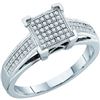 Image 1 : 0.20 CTW Diamond Square Cluster Ring 10KT White Gold - REF-22Y4X